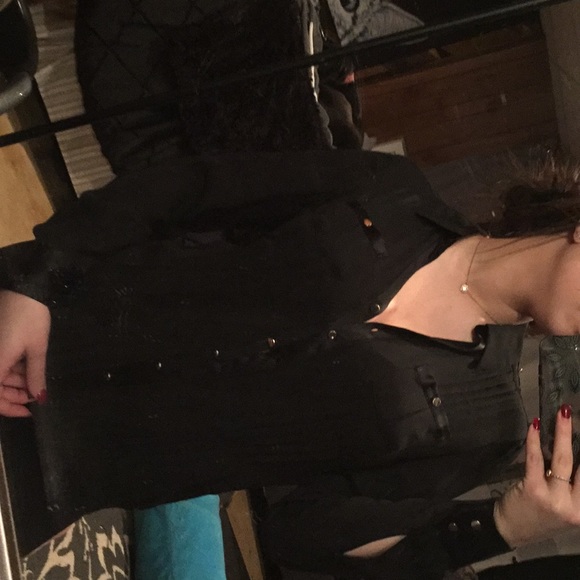 WHBM Black Button Down - Picture 5 of 5